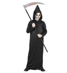 Dzieci�cy str�j �MIER� na Halloween 158cm czarna szata kostium dla dziecka