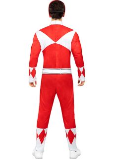 Str�j POWER RANGERS czerwony - L czerwony Power Ranger str�j superbohatera kostium cosplay str�j dla doros�ych