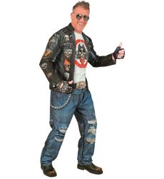 Str�j motocyklisty SPEED DEMON XXL kostium biker sk�ra czaszka