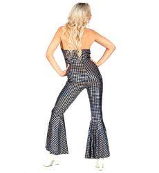 Str�j KOMBINEZON DISCO srebrny - S str�j disco kostium karnawa�owy damski kombinezon na imprez�