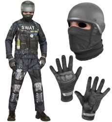 Str�j S.W.A.T. dla dzieci 128cm kostium policjanta na bal przebiera�c�w Halloween