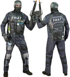 Str�j S.W.A.T. dla doros�ych XL kostium policjanta SWAT na Halloween impreza tematyczna