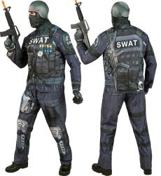 Str�j S.W.A.T. dla doros�ych XL kostium policjanta SWAT na Halloween impreza tematyczna