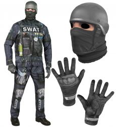 Str�j S.W.A.T. dla doros�ych XL kostium policjanta SWAT na Halloween impreza tematyczna