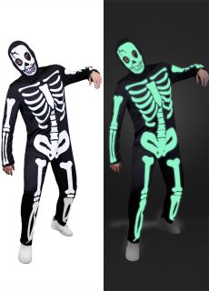 Str�j SZKIELET �wiec�cy w ciemno�ci L kostium szkielet przebranie szkielet str�j na halloween str�j dla doros�ych
