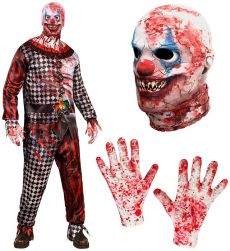 Szybki str�j na Halloween KLAUN dla doros�ych S kostium klauna horror