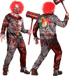 Szybki str�j na Halloween KLAUN dla doros�ych XL kostium klauna horror