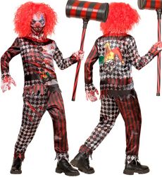Szybki str�j na Halloween KLAUN Z HORRORU 164cm kostium klauna dla dziecka