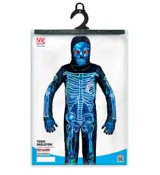 Str�j TOKSYCZNY SZKIELET 128cm neonowy kostium halloween dla dziecka