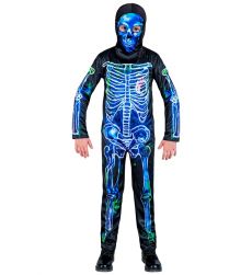 Str�j TOKSYCZNY SZKIELET 140cm neonowy kostium halloween dla dziecka