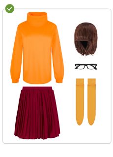 cosplay Velma Scooby Doo przebranie kostium Velma str�j damski str�j Halloween