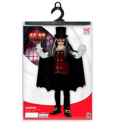 Str�j na Halloween WAMPIREK 140cm kostium dla dziecka z peleryn� i kapeluszem