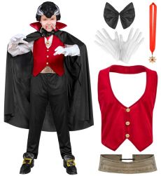 Str�j WAMPIRA DRAKULI dla dzieci 158cm kostium halloween z peleryn� i kamizelk�