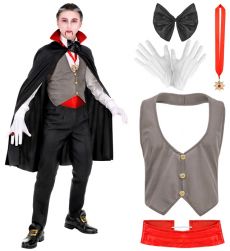 Kostium WAMPIRA dzieci�cy 116cm str�j halloween z peleryn� i kamizelk�