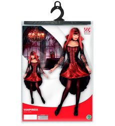 Str�j WAMPIRKA przebranie na Halloween - M czerwono czarna sukienka