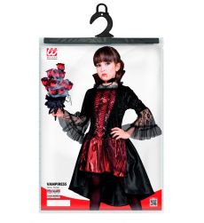 Str�j WAMPIRZYCY dla dziecka 116cm czarno czerwony kostium halloween dziewczynka