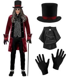 Str�j na Halloween WIKTORIA�SKI WAMPIR XXL elegancki kostium z p�aszczem