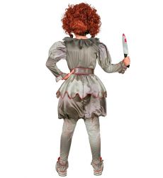 Str�j na Halloween ZAB�JCZY CLOWN dla dziewczynki 116cm kostium klaun grozy przebranie