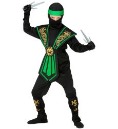 Str�j ninja KOMBAT zielony 128cm str�j dla ch�opca kostium na bal przebranie na karnawa� kostium na Halloween