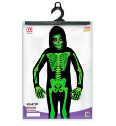 Str�j SZKIELET zielony 128cm kostium halloween z zielonym nadrukiem ko�ci