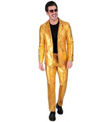 Str�j karnawa�owy Z�OTY GARNITUR XL elegancki b�yszcz�cy kostium m�ski