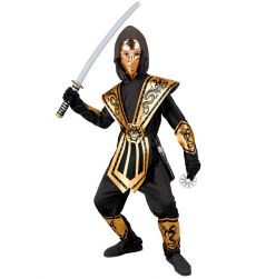 Str�j ninja GOLD KOMBAT 140cm str�j ninja kostium ninja przebranie ninja str�j ninja dla dzieci ninja str�j