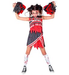 Str�j cheerleaderki ZOMBIE 158cm kostium halloween czerwono czarny dla dziecka