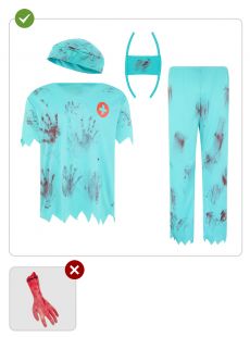 Str�j m�ski na Halloween ZOMBIE chirurg - M