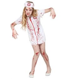 Str�j na Halloween - PIEL�GNIARKA ZOMBIE - 116cm kostium piel�gniarki dla dzieci przebranie piel�gniarka