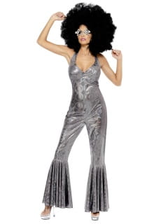 Str�j w stylu lat 70 DISCO DIVA srebrny - M