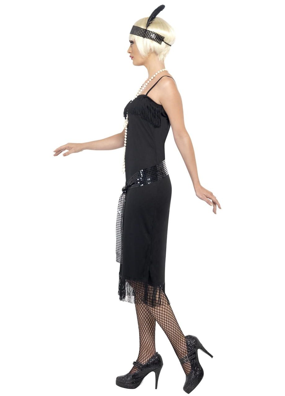 Sukienka FLAPPER czarna + pasek - S