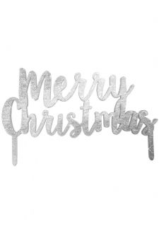 �wi�teczna dekoracja tortu MERRY CHRISTMAS Christmas Metallic