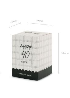 Szarfa na 40 urodziny HAPPY 40 szarfa urodzinowa szarfa na urodziny szarfa 40 urodziny