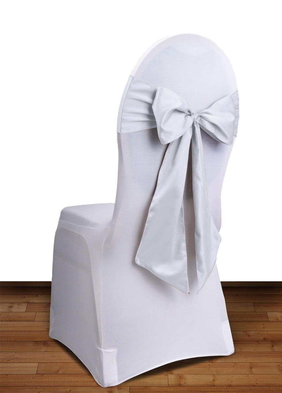Dekoracje krzeseł - szarfy białe (10szt.)