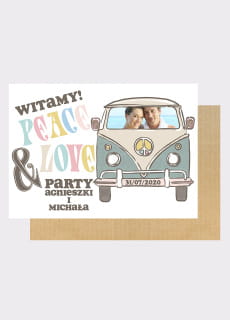 Personalizowana tablica powitalna HIPPIE dekoracja na rocznic� �lubu