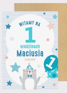 Tablica powitalna na roczek MAY MI