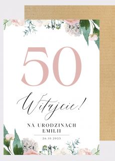 Tablica powitalna na urodziny KWIATY
