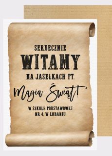 Personalizowana tablica powitalna OBWIESZCZENIE