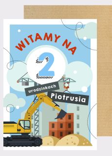Personalizowana tablica powitalna KOPARKA na urodziny ch�opca