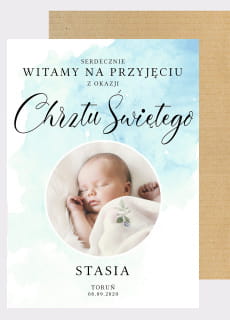 Tablica powitalna ze zdjciem CHRZEST chopca