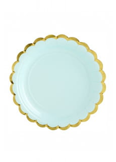 Talerze jednorazowe PASTELE mitowe 18cm  (6szt.)