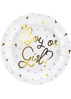 Talerzyki baby shower BOY OR GIRL? 23cm (6szt.)