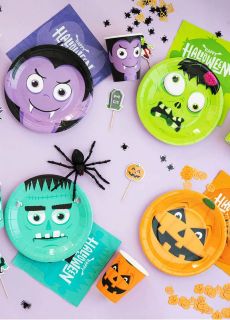 Talerzyki halloween MONSTERS (6szt.) talerzyki na halloween talerzyki papierowe halloween halloween talerzyki