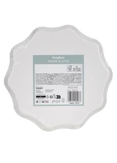 Be�owe talerzyki KWIATY 20cm (6szt.) dekoracja sto�u dekoracja na st� talerzyki na urodziny talerze w kwiaty