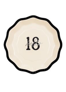 Talerzyki na 18 urodziny HELLO 18 (6szt.) talerzyki papierowe 18 urodziny talerzyki urodzinowe