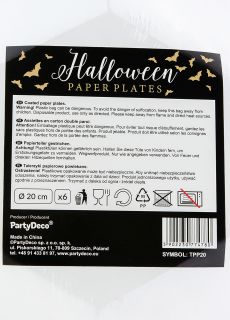 Talerzyki na Halloween CUKIEREK ALBO PSIKUS 20cm (6szt.) talerzyki Halloween talerzyki papierowe Halloween