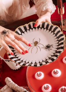 Talerzyki PAJ�K na halloween dekoracje na st� dekoracje sto�u talerzyki papierowe jednorazowe talerzyki