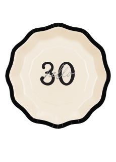 Talerzyki papierowe 30 urodziny HELLO 30 (6szt.) talerzyki urodzinowe talerzyki na 30 urodziny