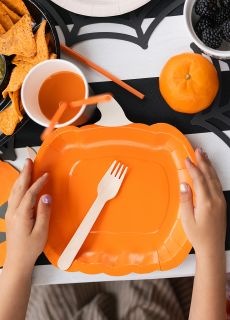 Talerzyki papierowe DYNIA talerzyki halloweenowe talerzyki na halloween halloween talerzyki