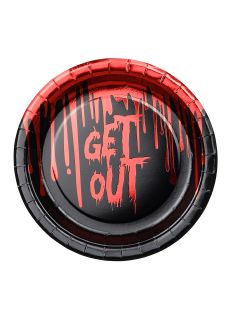 Papierowe talerzyki na halloween GET OUT
